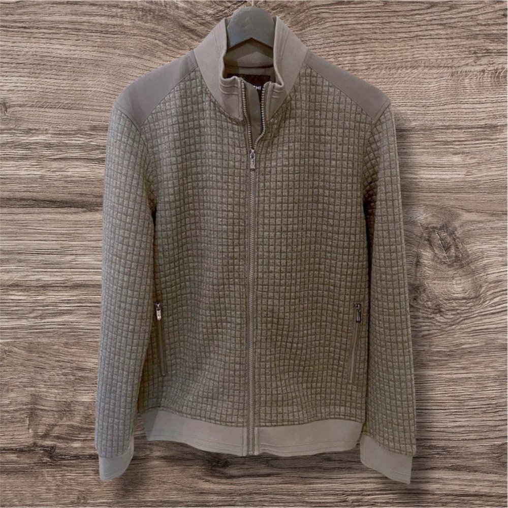 Bugatchi Waffle Knit Mock Neck Jacket (S)